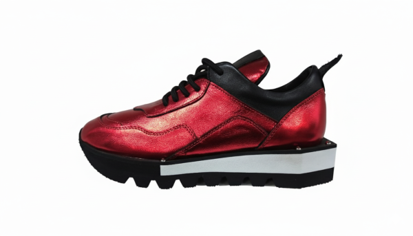 Red Snickers Sizzling Red Metallic Platform Sneaker - Esperanto Clothing